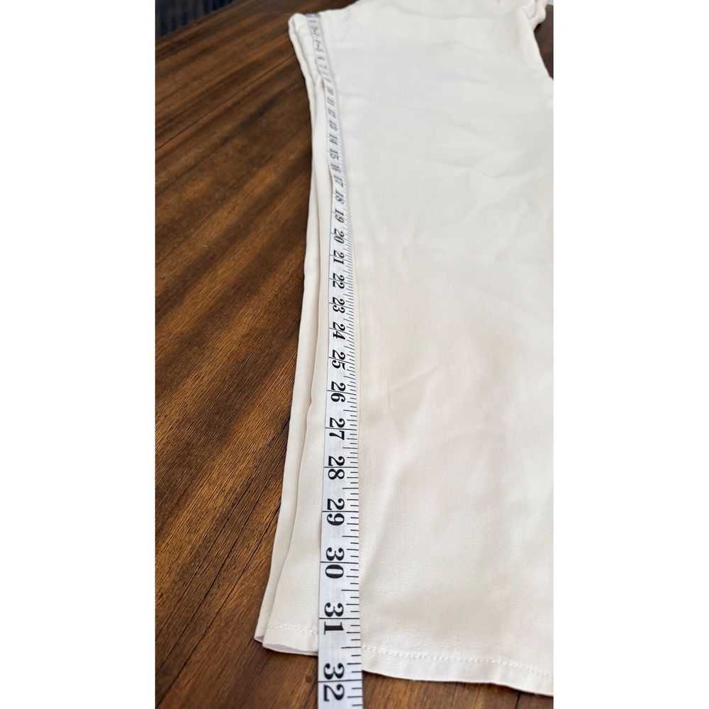 Vintage 90s Eileen Fisher 100% Silk Ivory Wide Leg Pants Size Size Medium - Picture 11 of 11